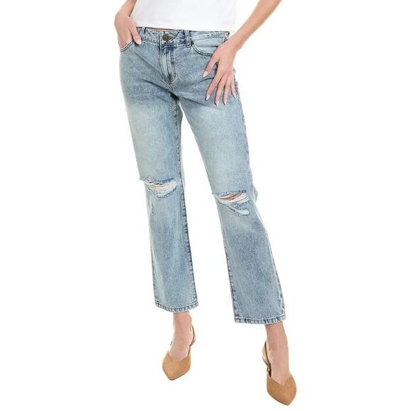 CAbi Denim - CAbi Size 14 100% Boyfriend Jeans Distressed Knee Holes Style 6071